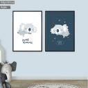 Kids canvas print Sleepy Koala, diptych
