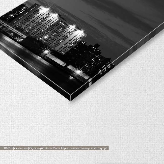 Canvas print Red Manhattan bridge five panels, detail