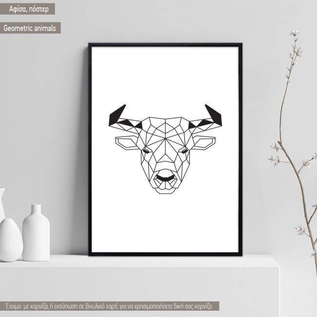 Geometric animals Buffalo, Poster