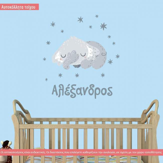 Kids wall stickers Bear racing car