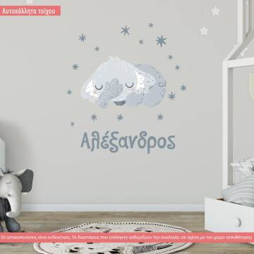 Kids wall stickers Bear racing car