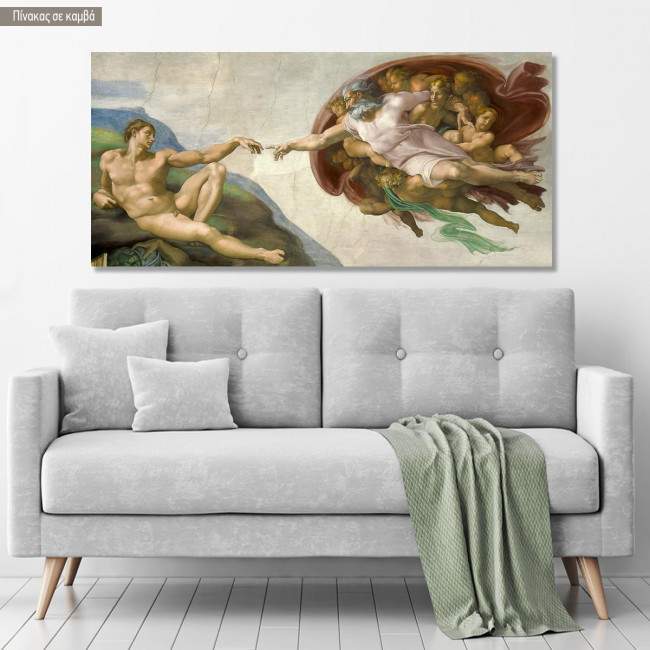Canvas print The creation of Adam, Michelangelo