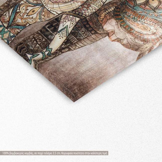 Πίνακας σε καμβά Elephant mixed media, λεπτομέρεια