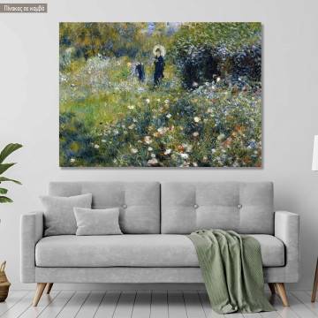 Πίνακας ζωγραφικής Woman with a parasol in garden, Renoir P. A, αντίγραφο σε καμβά