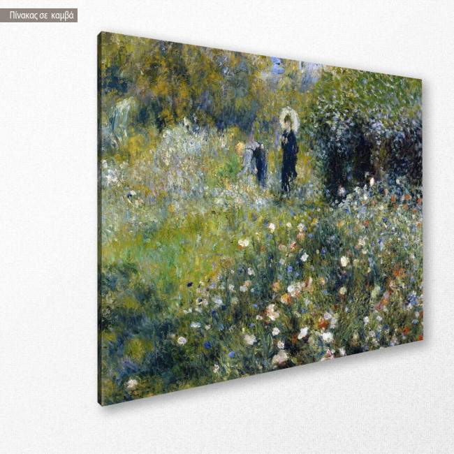 Canvas print Woman with a parasol in garden, Renoir P. A, side