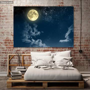Πίνακας σε καμβά Πανσέληνος, Beautiful sky with full moon
