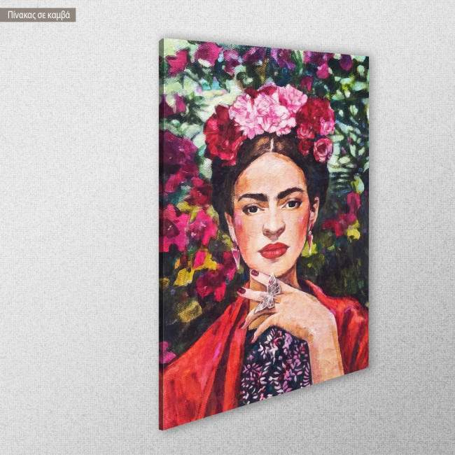 Πίνακας σε καμβά Flowered Frida I, κοντινό