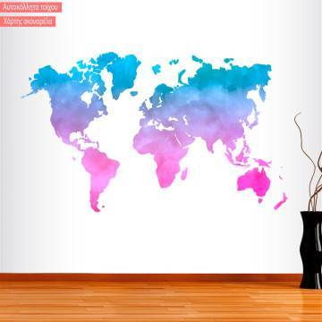 Wall stickers World Map watercolor