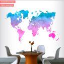Wall stickers World Map watercolor