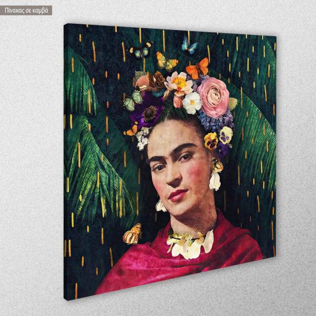 Πίνακας σε καμβά Tropical Frida τετράγωνο