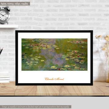 Water lilies, Monet, Κάδρο