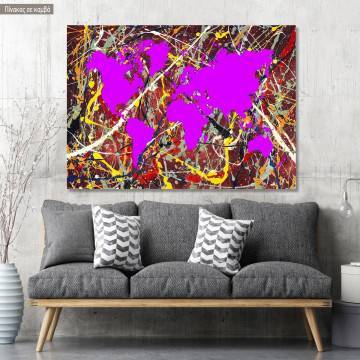 Abstract painting map reart  (original by Pollock J) canvas print