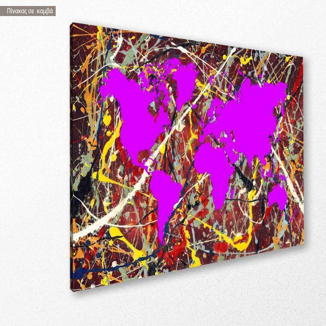 Abstract painting map reart  (original by Pollock J), πίνακας σε καμβά, κοντινό