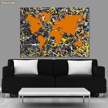 Abstract painting map I reart  (original by Pollock J.), canvas print