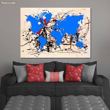 Abstract painting map II reart  (original by Pollock J), canvas print