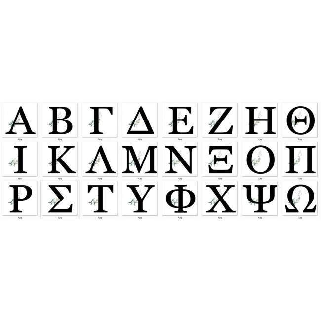 Αφίσα Μονόγραμμα floral με στοιχεία γέννησης