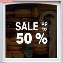Αυτοκόλλητο εκπτώσεων  βιτρίνας Sales up to 50