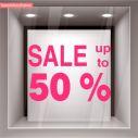 Αυτοκόλλητο εκπτώσεων  βιτρίνας Sales up to 50