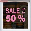 Αυτοκόλλητο εκπτώσεων  βιτρίνας Sales up to 50