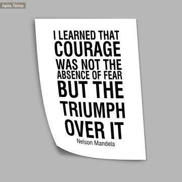 The triumph over fear Nelson Mandela, κάδρο, μαύρη κορνίζα  2