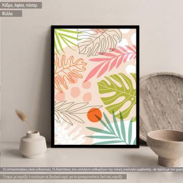 Tropical palm leaves I,poster