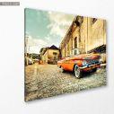 Canvas print Old orange Chevrolet, side