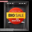 Retail Sales stickers Red banner art II, flat