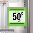 Αυτοκόλλητο εκπτώσεων βιτρίνας Sales up to, flat