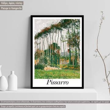 Paisaje to Varegeville, Pissarro, Black Frame