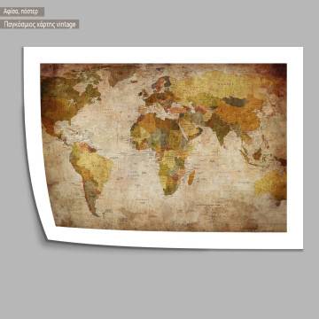Vintage world map, Black Frame 2