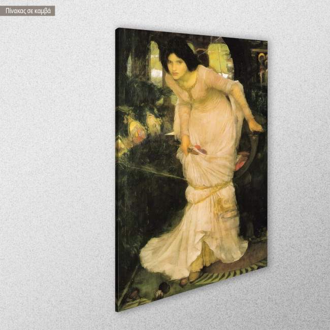 Canvas print The Lady of Shallot looking at Lancelot, Waterhouse J. W, side