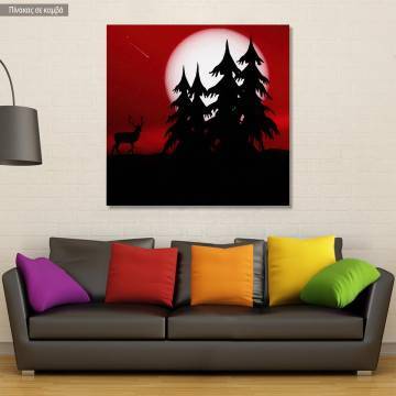Canvas print Forest full moon