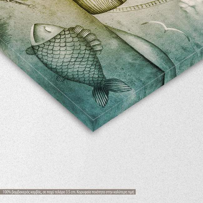 Canvas print Dream journey by boat, detail