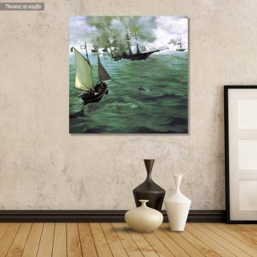 Canvas print Battle of Kearsarge and the Alabama, Manet Edouard