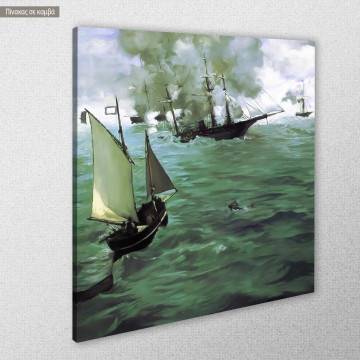 Πίνακας ζωγραφικής Battle of Kearsarge and the Alabama, Manet Edouard 2