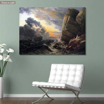 Πίνακας ζωγραφικής Shipwreck on a rocky coast, Dahl Johan Christian αντίγραφο σε καμβά