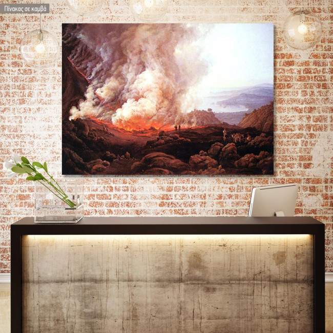 Canvas print Outbreak of the Vesuvius, Dahl Johan Christian