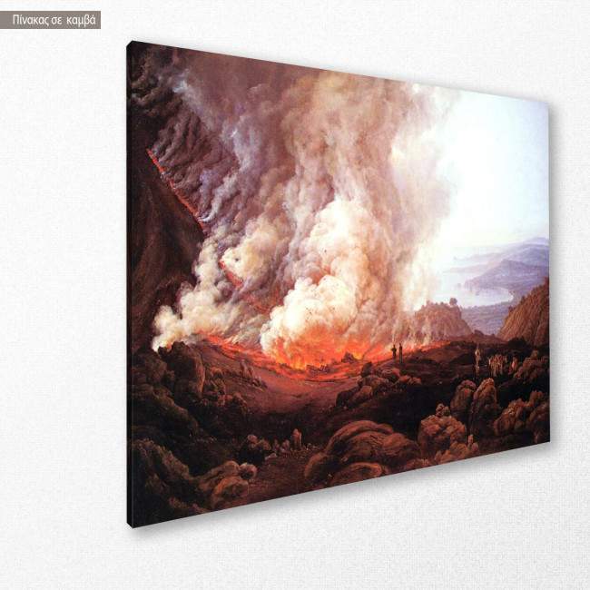 Canvas print Outbreak of the Vesuvius, Dahl Johan Christian, side