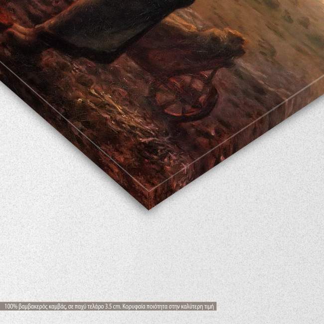 Πίνακας ζωγραφικής The angelus, Millet Jean-Francois, αντίγραφο σε καμβά, λεπτομέρεια