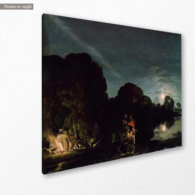 Canvas print Flight to Egypt, Elsheimer A, side
