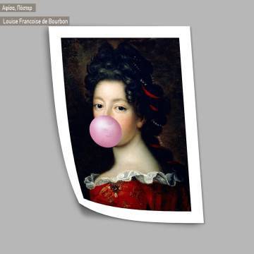 Louise Francoise de Bourbon, reart (original Francois de Troy)  κάδρο, μαύρη κορνίζα 2