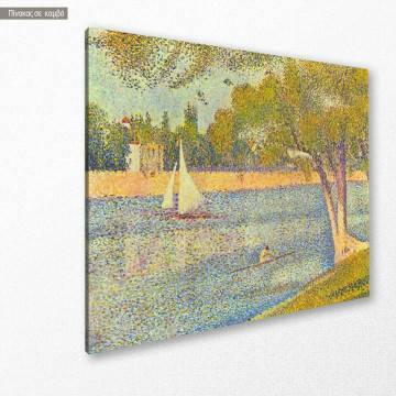 Πίνακας ζωγραφικής Seine at La grande Jatte, Seurat Georges, αντίγραφο σε καμβά 2