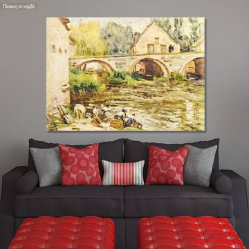 Canvas print The laundresses of Moret, Sisley Alfred