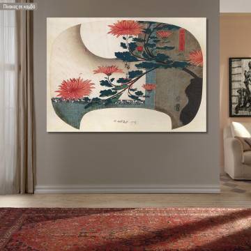 Πίνακας ζωγραφικής Chrysanthemums, Hiroshige U, αντίγραφο σε καμβά