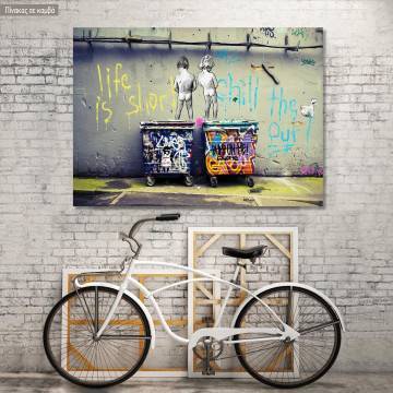 Canvas print Life is short, Banksy