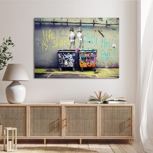 Canvas print Life is short Banksy Framed canvas View 1 2