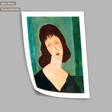 Brown haired lady, Modigliani style, Κάδρο 2