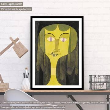 Portrait of a violet eyed woman, Klee Paul, Κάδρο