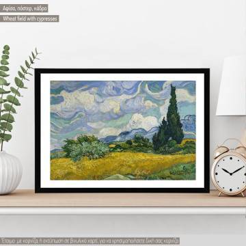 Wheat field with cypresses, van Gogh Vincent, Poster