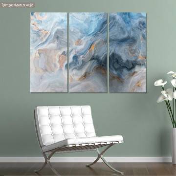 Canvas print Blue marble texture II, 3 panels
